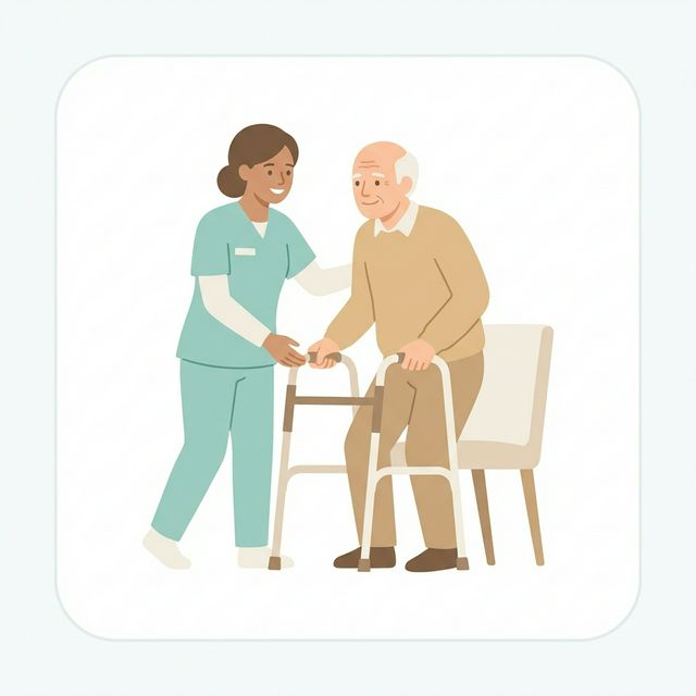 Home Health Aide assisting elderly client